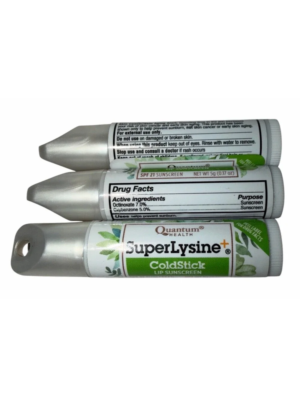 (Pack of 3) Quantum Health Super Lysine+ ColdStick Lip SPF 21 Sunscreen 0.17oz